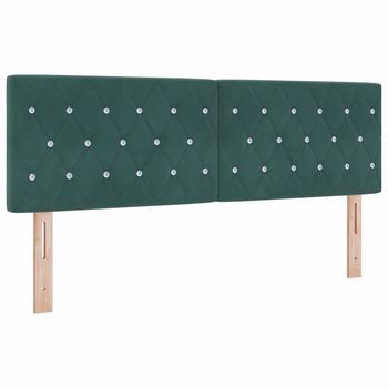 Cabecero Led Argyle Con Cabecera Verde Oscuro 144 Cm Terciopelo