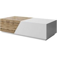mesa de centro ceelias con caja - 124 x 60 x 42 cm - blancomarron
