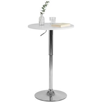 Mesa Alta Lamoni Madera Blanco Ø 60 Cm Clp