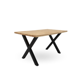Mesa De Comedor Bilbao Mesa Salón En Acabado Madera Con Patas Metálicas 140x80 Cm