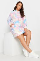 yours vestido sudadera estampado rosa tie dye mujer curvy y tallas grandes yours
