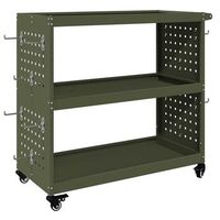 carro de herramientas con estante verde oliva 75 x 35 x 73 cm vidaxl