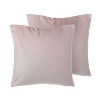 conjunto de 2 cojines decorativos de terciopelo rosa con rombos 45 x 45 cm estilo glamour decoracion moderna pasque