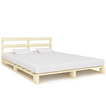 Estructura Cama Palets Sin Colchón Madera Maciza Pino 200x200cm Vidaxl