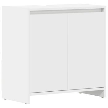 Armario De Baño | Mueble Baño Madera Contrachapada Blanco 60x33x61 Cm