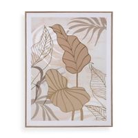 cuadro hojas tropicales con marco 60x45 cm