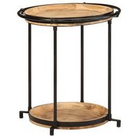 mesa auxiliar madera maciza de mango o55x60 cm vidaxl