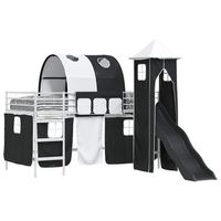 cama litera para ninos liso blanco y negro 80 x 200 cm metal vidaxl