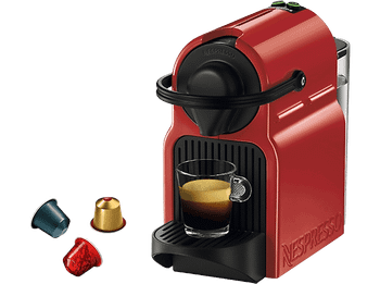 Cafetera de cápsulas - Nespresso® Krups Inissia XN1005, 1260 W, 19 Bar, 0.7 L, Calentamiento en 25 s, Apagado automático, Rojo