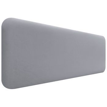 Dhome Cabecero Tapizado En Terciopelo Liso Redondeado Para Pared Acústicos Cabeceros Absorbentes Cabezal Cama Dormitorio (gris Claro, 150cm)