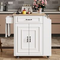 isla de cocina encimera extensible con sillas amplio compartimento de almacenamiento con ruedas color negro