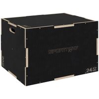 sportnow cajon de salto pliometrico de madera con mangos huecos carga 120 kg para casa oficina gimnasia 61x51x41 cm negro   aosom espana