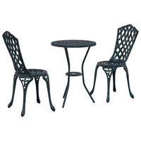 juego bistro de jardin 3 piezas  mueble de jardin verde aluminio