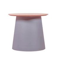 mesa auxiliar redonda en madera de roble 49x49x43cm - gris