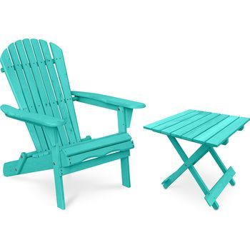 Pack Silla De Exterior Y Mesa De Exterior Y Jardín - Madera  - Alana Verde