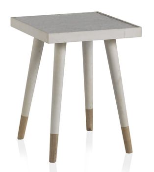 Mesita auxiliar madera de abeto color blanco