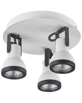 Lámpara de 3 focos  ajustable metal blanco