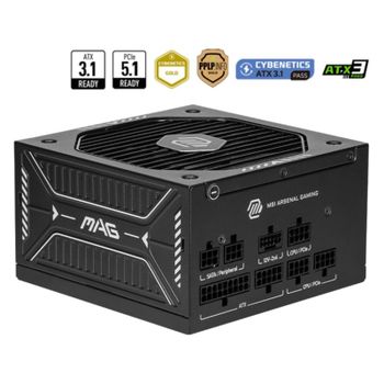 Fuente de Alimentación MSI 750W 80 PLUS Gold MAG A750GLS PCIE5 Modular Ventilador 135mm