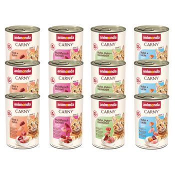 animonda Carny Adult 12 x 400 g - Pack ahorro - Selección gourmet (4 variedades)