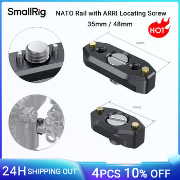 SmallRig riel NATO de liberación rápida con tornillo de localización ARRI 35 / 48mm para soportes de accesorios ARRI BUN2521B / BUN2501B