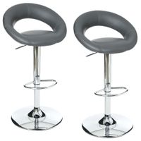 set de 2 taburetes en poliuretano gris 47x525x80 cm