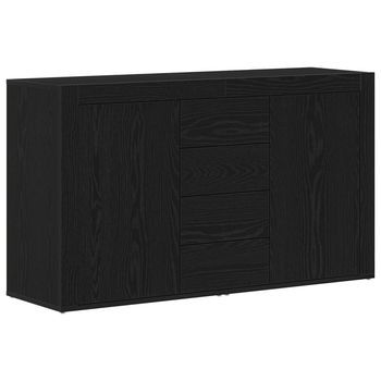 Aparador Roble Negro 120 X 36 X 69 Cm Madera De Ingeniería Vidaxl