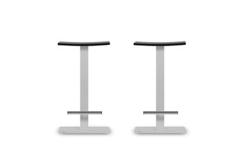 Pack 2 taburetes 63 cm  asiento negro estructura blanco