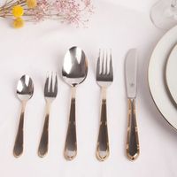 juego de cubiertos en acero inoxidable 1810 pulidos y banados en oro 30 piezas nuremberg 6 cucharas 6 tenedores 6 cuchillos 6 cucharas de postre 6 tenedores de postre