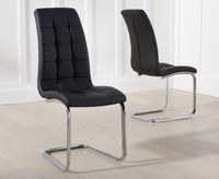lorin black faux leather dining chairs - black