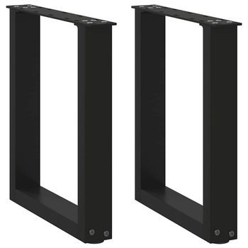 Patas Para Mesa De Centro En Forma De U (2 Unidades), Color Negro, 28 X (42-43) Cm, Acero Vidaxl