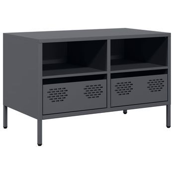 Mueble Para Tv | Mueble De Salón | Gabinete De Tv Acero Laminado En Frío Antracita 68x39x43,5 Cm