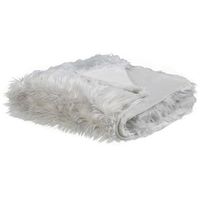 manta de acrilico gris claro 200 x 220 cm poliester pelo largo dormitorio delice