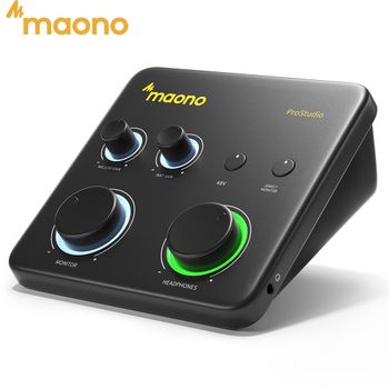 Interfaz de Audio USB MAONO PS22 Lite para PC, Entrada XLR, 24 bits/192 kHz, Software de Enrutamiento, Loopback ASIO para Grabación de Música, Guitarra, DAW