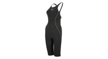 Michael phelps mpulse tech suit negro dorado mujer