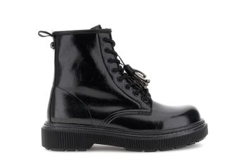 botines con cordones brillantes efecto arrugado con borlas black 37