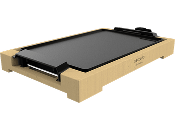 Plancha de asar - Cecotec Tasty&Grill 2000 Bamboo, W, 37,5 x 24,5 cm, Estructura bambú, Negro