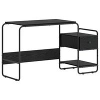 escritorio con almacenamiento roble negro 1315 x 50 x 755 cm vidaxl