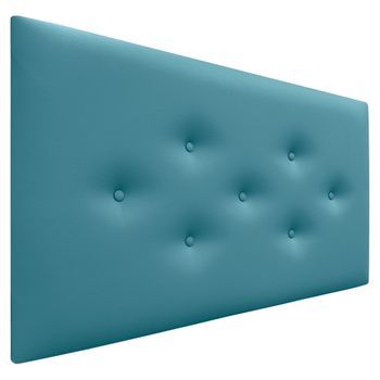 Dhome Cabecero De Polipiel Con 3 Hileras Intercaladas De Botones Cabezal Tapizado Cama Lujo (turquesa, 105cm)