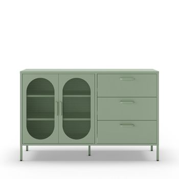 Aparador de 2 puertas de metal l140cm - menta verde
