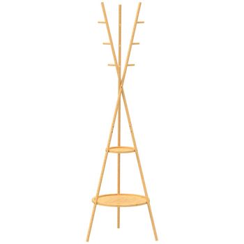 Perchero de pie 58.5x58.5x176 cm madera natural