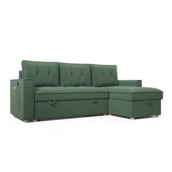 Sofá Cama Verde Chaise Longue 3 Plazas (213x129x81cm) Nalui Haven
