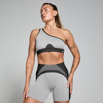 Sujetador sin costuras de canalé en contraste para mujer de MP - Negro/gris - XL