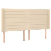 cabecero cama mueble de dormitorio con led de tela 163 x 16 x 118128 cm crema m020000503