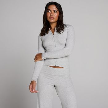 Camiseta acanalada con botones para mujer de MP - Gris moteado - XS