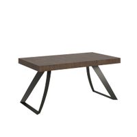 mesa extensible 90x160264 cm efecto madera nogal hierro