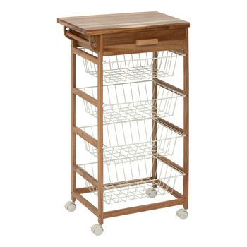 Aparador De Acacia 50x34.5x88.8cm 4 Niveles