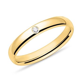Anillo de mujer en oro amarillo 14 quilates con diamante