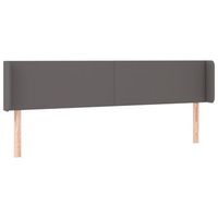 cabecero cama  panel de cabecera de cuero sintetico gris 203x16x7888 cm
