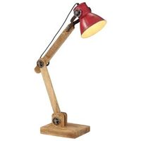 lampara de escritorio rojo desgastado 25 w e27 23x18x96 cm vidaxl