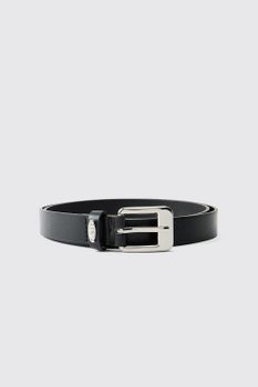 Formal Belt With Metal Buckle, Negro
